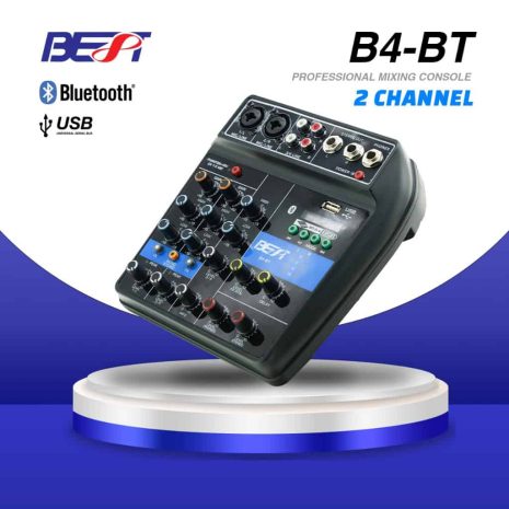 903B4BT-B เครื่องผสมเสียง B4-BT สำหรับมืออาชีพ รองรับ 2 ช่องทางและเชื่อมต่อ Bluetooth, USB.