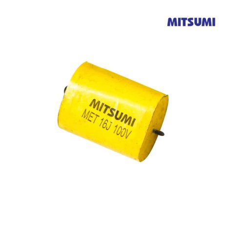 คาปาซิเตอร์ไฟฟ้าสีเหลือง Mitsumi สำหรับวงจรอิเล็กทรอนิกส์.